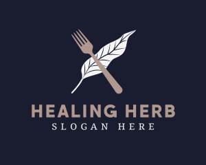 Herb Leaf Fork logo design