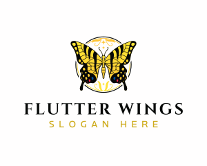 Swallowtail Butterfly Wings logo design