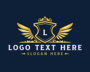 Lettermerk - Luxury Crown Wings logo design