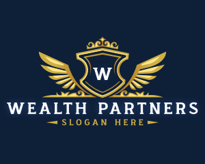 Luxury Crown Wings logo design