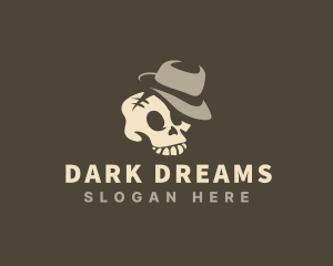 Spooky Skull Hat logo design