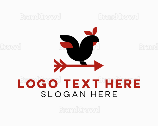 Geometric Rooster Arrow Logo