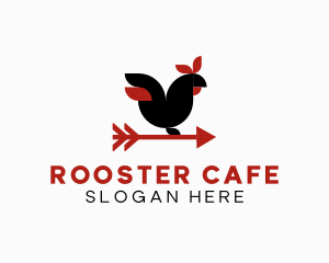 Geometric Rooster Arrow logo design