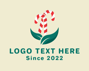 Festive Season - Leaf Candy Cane logo design