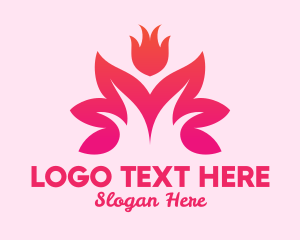 Blooming - Lotus Flower Spa & Wellness logo design