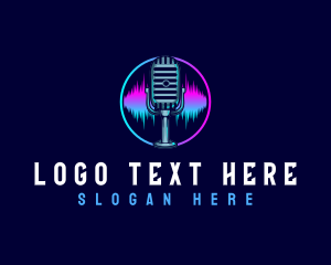 Record - Radio Podcast Microphone logo design