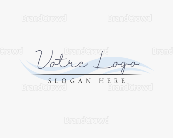 Elegant Wave Handwritten Logo