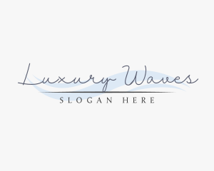 Elegant Wave Handwritten logo design