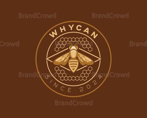 Honey Bee Honeycomb Logo