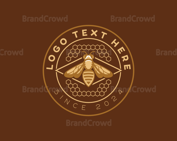 Honey Bee Honeycomb Logo