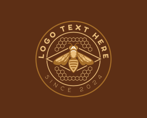 Honey Bee Honeycomb Logo