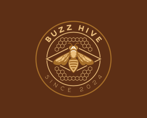 Honey Bee Honeycomb logo design