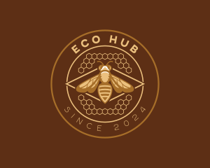 Honey Bee Honeycomb logo design