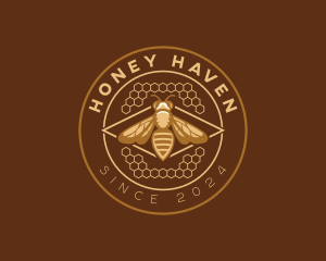 Apiary - Honey Bee Honeycomb logo design