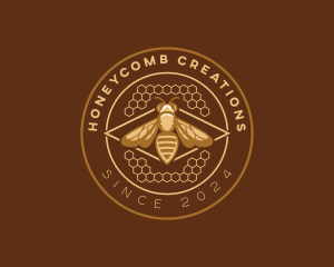 Honey Bee Honeycomb logo design