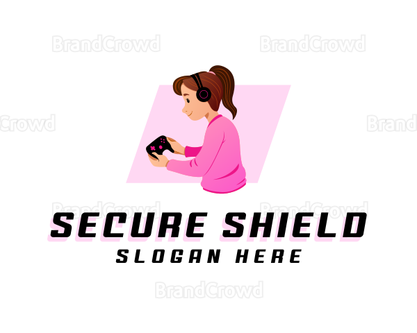 Female Gamer Console Logo