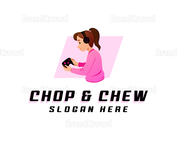 Female Gamer Console Logo