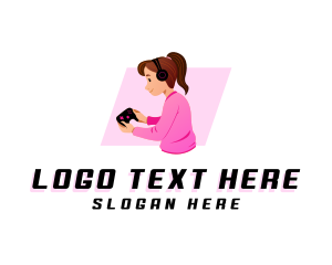 Leisure - Female Gamer Console logo design