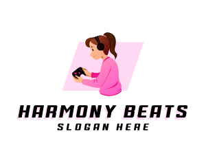 Female Gamer Console Logo