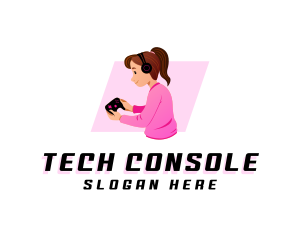 Console - Female Gamer Console logo design