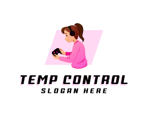 Female Gamer Console logo design