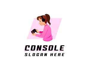 Female Gamer Console logo design