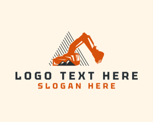 Heavy Equipment - Mountain Excavator Machinery logo design