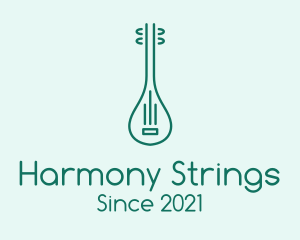 Minimalist Mandolin Instrument logo design