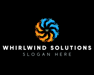 Whirlwind - HVAC Fan Ventilation logo design