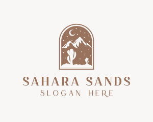 Sahara - Desert Mountain Cactus logo design