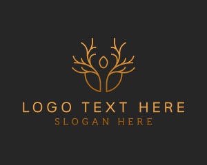 Expensive - Golden Deluxe Tree logo design