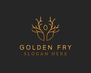 Golden Deluxe Tree logo design