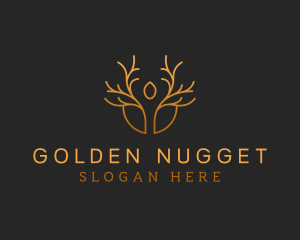 Golden Deluxe Tree logo design