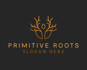 Golden Deluxe Tree logo design