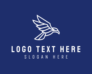 White - Minimalist Flying Eagle logo design