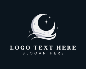 Crescent - Lunar Moon Star logo design