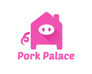 Swine - Pink Pig House logo design