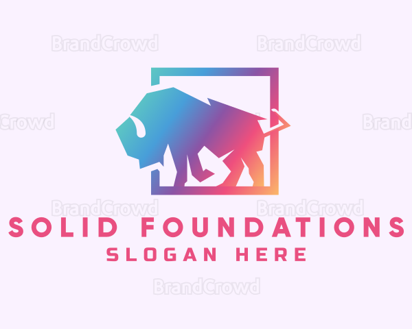 Gradient Wild Bison Logo