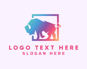 Creative Agency - Gradient Wild Bison logo design