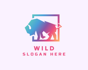 Marketing - Gradient Wild Bison logo design