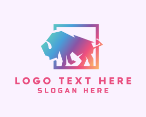 Marketing - Gradient Wild Bison logo design