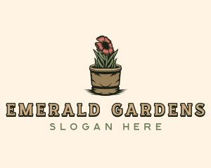 Pot Floral Garden logo design