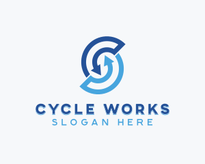 Cycle - Generic Rotational Arrow Letter S logo design