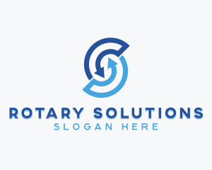Rotary - Generic Rotational Arrow Letter S logo design