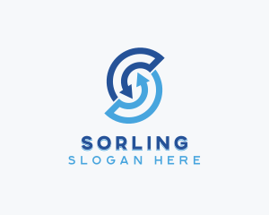 Generic Rotational Arrow Letter S logo design