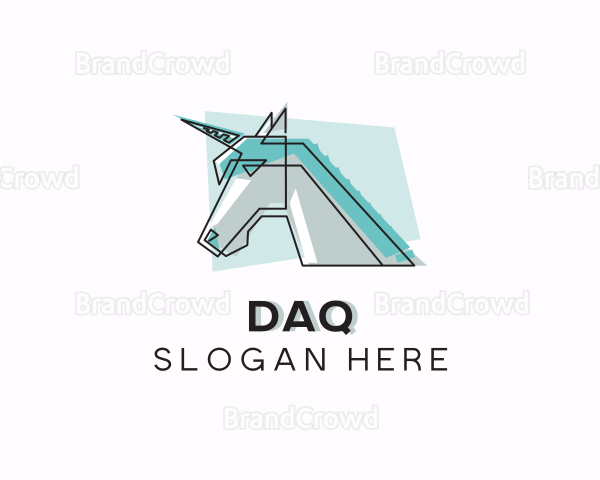 Geometric Unicorn Horse Logo
