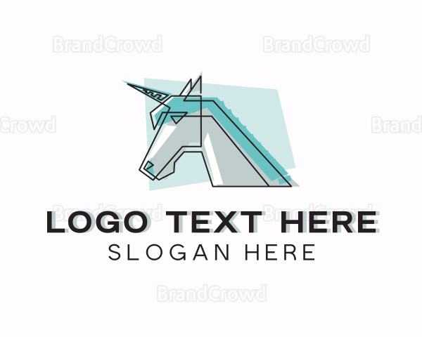 Geometric Unicorn Horse Logo