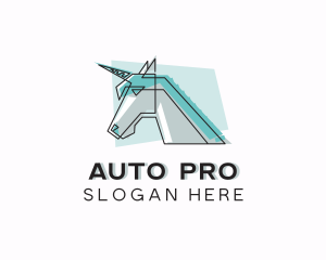 Geometric Unicorn Horse  Logo