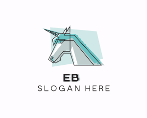 Fairy Tale - Geometric Unicorn Horse logo design