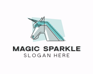 Geometric Unicorn Horse  logo design